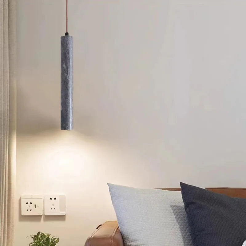 suspension moderne en pierre et bois pour intérieur - vue 4 sur 9