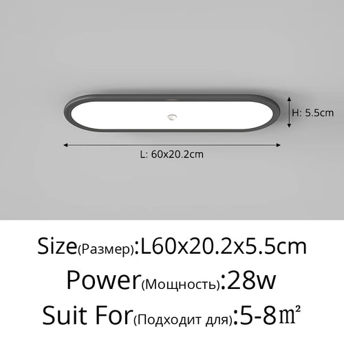plafonnier led ultra-mince avec capteur de corps humain - vue 19 sur 20