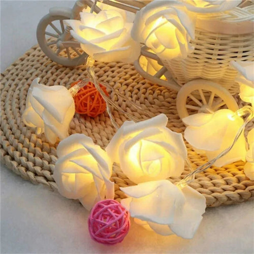 guirlande lumineuse roses en mousse pour mariage et saint valentin - vue 3 sur 11