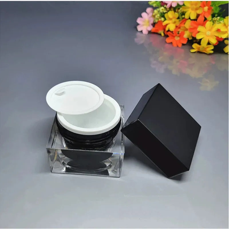 pot en acrylique carré rechargeable pour crème cosmétique - vue 6 sur 28