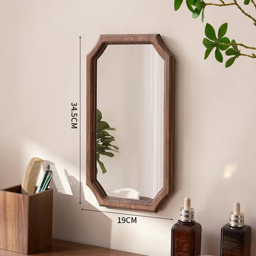 miroir vintage en bois massif pour maquillage étanche et antirouille - vue 12 sur 15