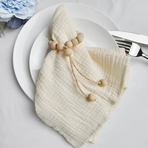 Serviette de table coton lot 10 style korean - vue 4 sur 4