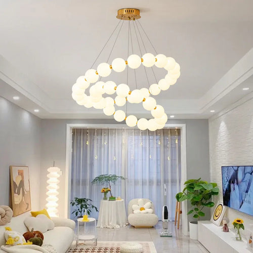 suspension en laiton design nordique led réglable - vue 4 sur 12
