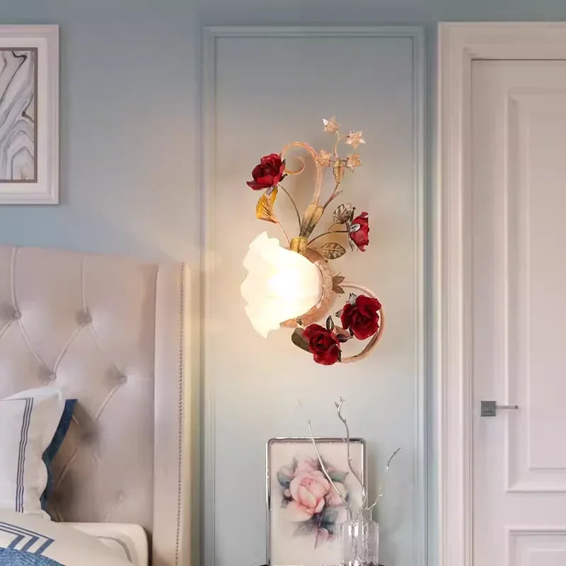 lustre led romantique rétro avec fleurs pour éclairage chaud - vue 6 sur 11