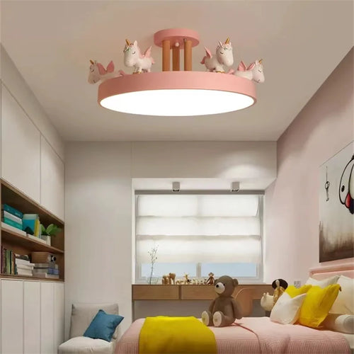 plafonnier licorne lampe enfant décoration lumineuse en résine - vue 3 sur 9
