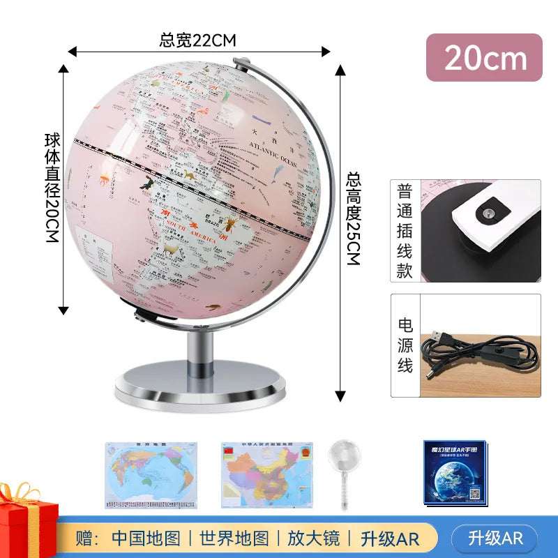 VEVOR Globe terrestre lumineux avec support, 330,2 mm, globe educatif avec base stable en metal lourd, carte imprimee HD, eclairage de nuit LED, rotatif 720° pour apprentissage en classe (en anglais VEVOR Globe terrestre lumineux avec support, 330,2 mm, globe educatif avec base stable en metal lourd, carte imprimee HD, eclairage de nuit LED, rotatif 720° pour apprentissage en classe (en anglais