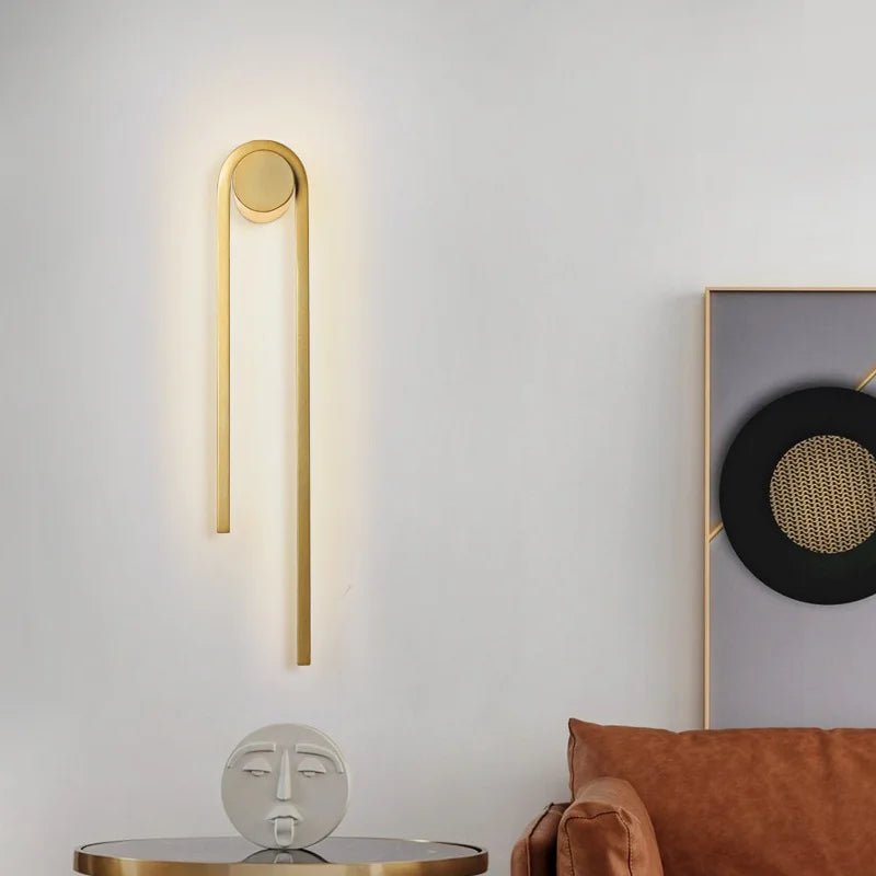 applique murale led en forme de u pour décoration nordique moderne