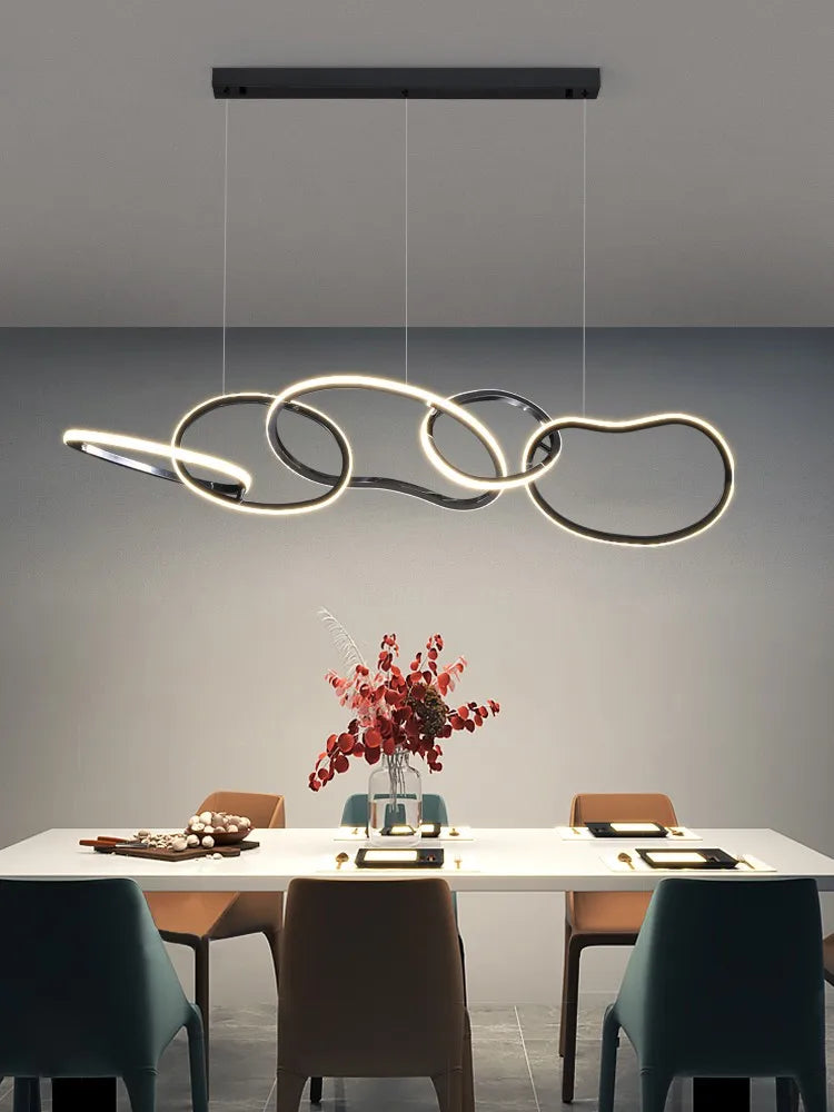 lustre Simple moderne île Restaurant suspension nordique luxe créatif en acier inoxydable galvanisé suspension