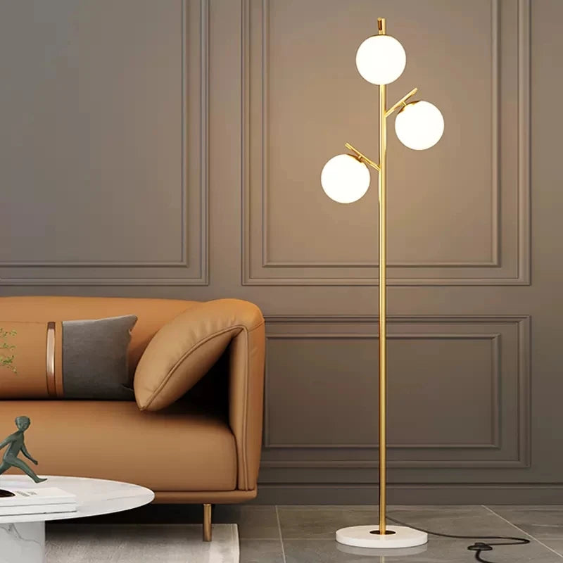 Lampadaires en verre modernes LED boules rondes salons canapé éclairage décoratif sur pied minimaliste chambre chevet E27 luminaires