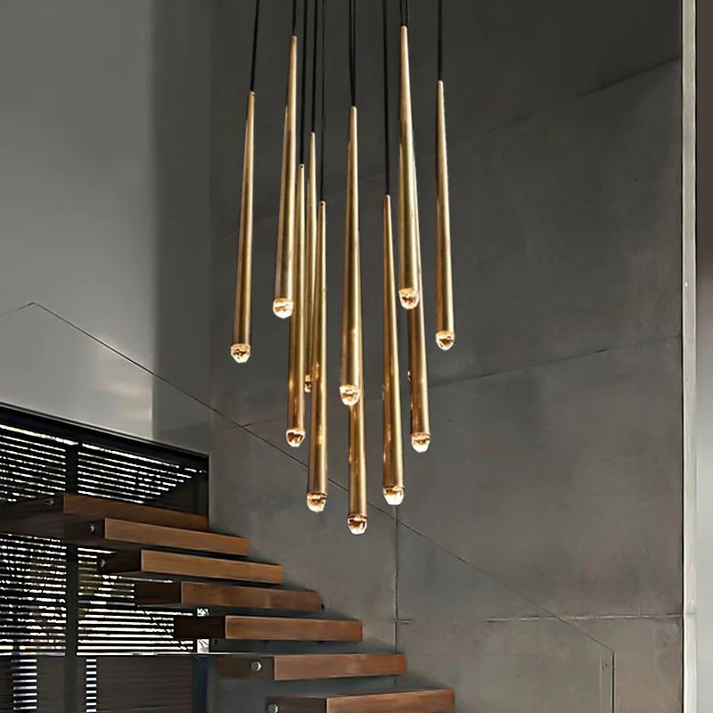 suspension lustre nordique en cuivre pour villa