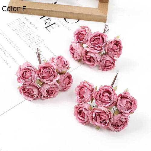 mini bouquet de roses artificielles pour décoration florale - vue 13 sur 15