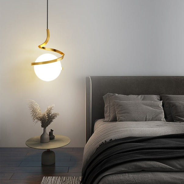 Suspension design LED minimaliste ondulé Polino