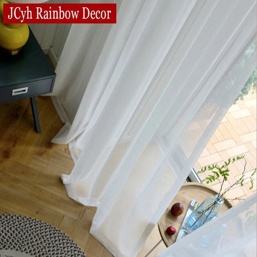 Voilage moderne transparent pour salon chambre fenêtre léger