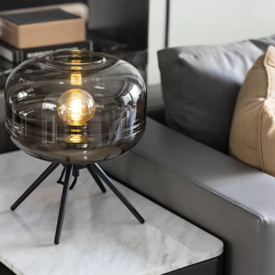 lampe de table led nordique moderne en verre pour décoration nocturne - vue 9 sur 10