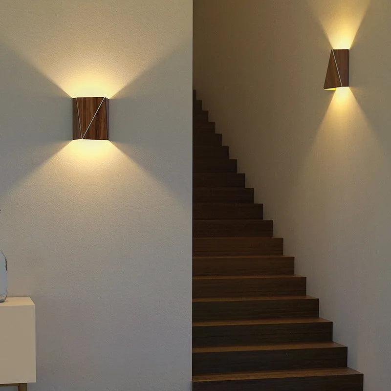applique murale en noyer design japonais en bois massif - vue 5 sur 7