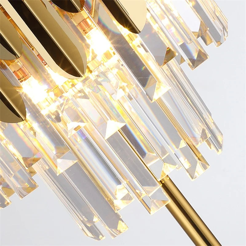 lampadaire post-moderne nordique en cristal doré led luxe