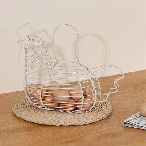 panier de rangement en fer forgé en forme de poulet pour œufs et fruits - vue 6 sur 5