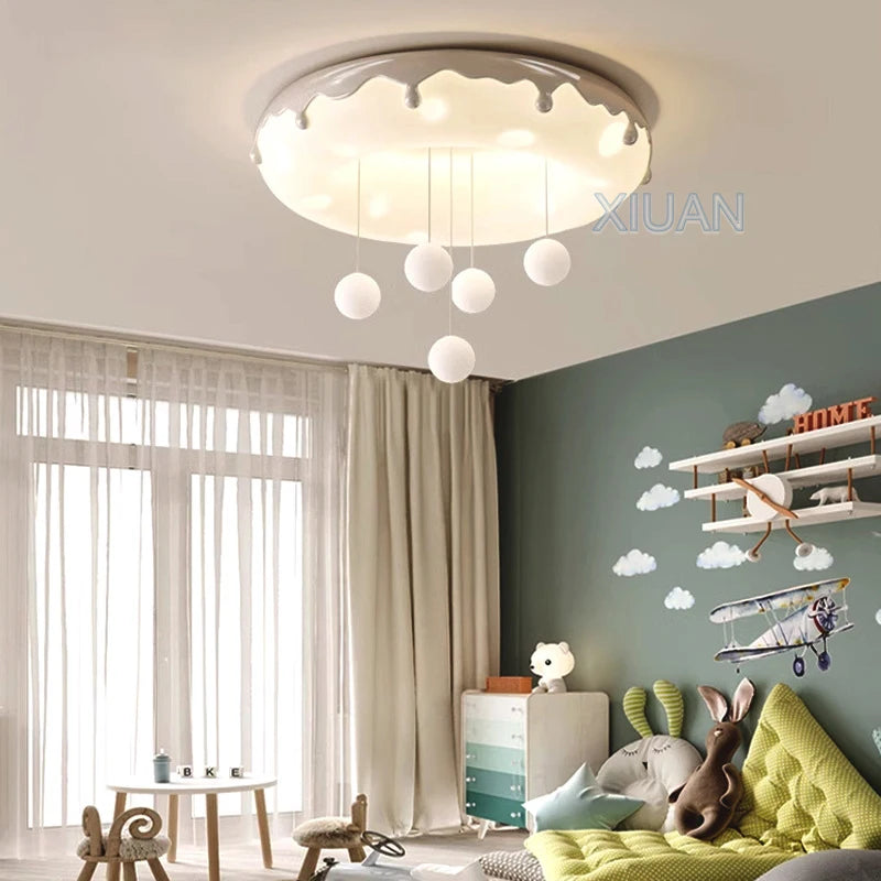 Macron Coloful Donuts Lamp 42cm 52cm Bedroom Ceiling Light White Pink Green Coffee Children‘s Room Chandelier Lights Indoor LED - vue 4 sur 23