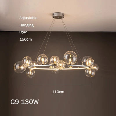 lustre en verre design moderne avec bulles pour intérieur élégant - vue 11 sur 18