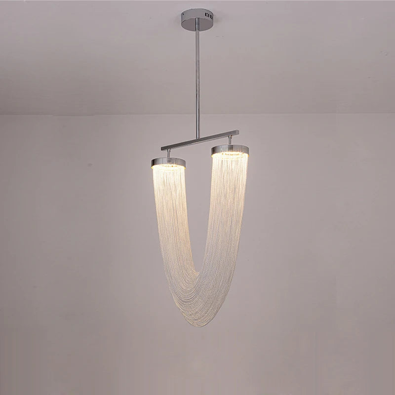 lustre vintage américain 2022 led suspension chrome or - vue 4 sur 21