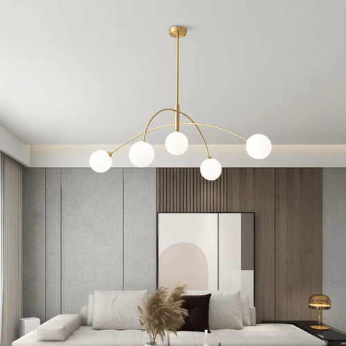 lustre moderne en verre design lampe à led de luxe pour décoration intérieure