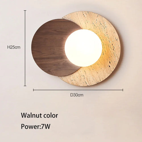 applique murale nordique à led en pierre et bois - vue 8 sur 7