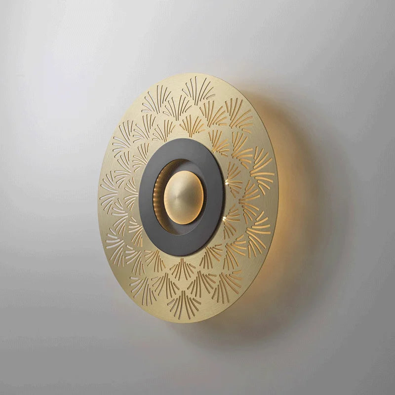 applique murale en cuivre sculpté avec lumières led décoratives