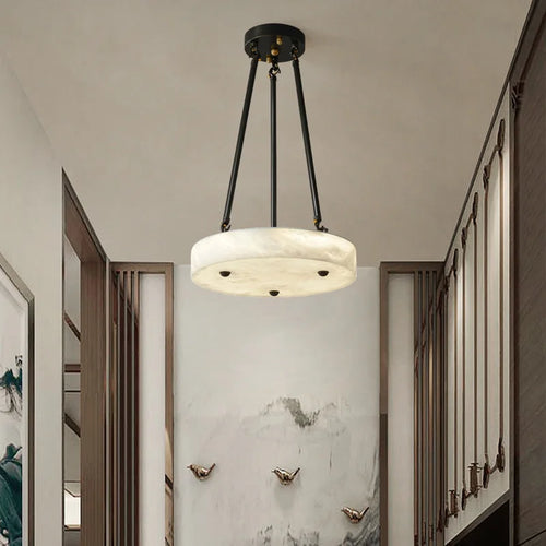 lustre en marbre et cuivre design moderne minimaliste rétro led - vue 4 sur 7