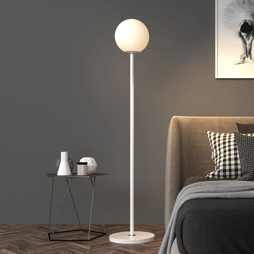 Lampadaire verre moderne blanc noir E27