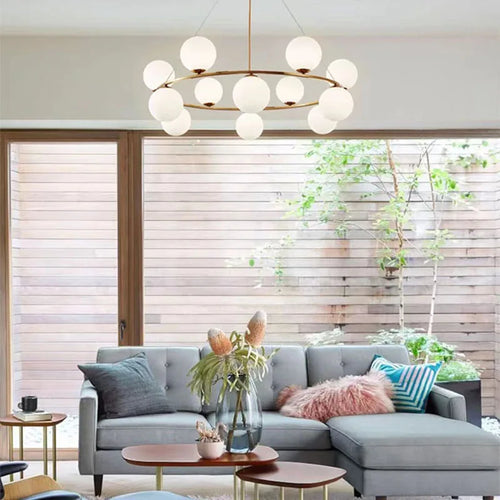 suspension en verre blanc design nordique pour intérieur décoratif - vue 5 sur 10
