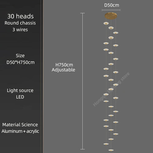 lustre moderne à led pour éclairage intérieur décoratif - vue 21 sur 26