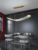 lustre led nordique en cristal pour cuisine moderne rectangulaire