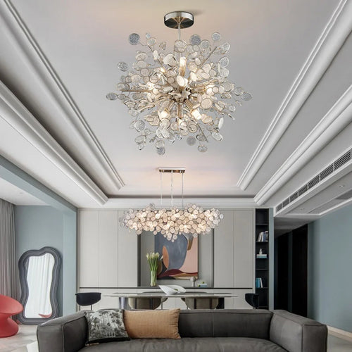 2023 Light Luxury LED Ceiling Chandelier Trend Villa Living Dining Room Pendant Lamp Modern Lustre Bedroom Hanging Light Fixture - vue 4 sur 13