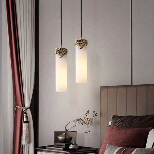suspension en marbre naturel et cuivre pour intérieur - vue 3 sur 8