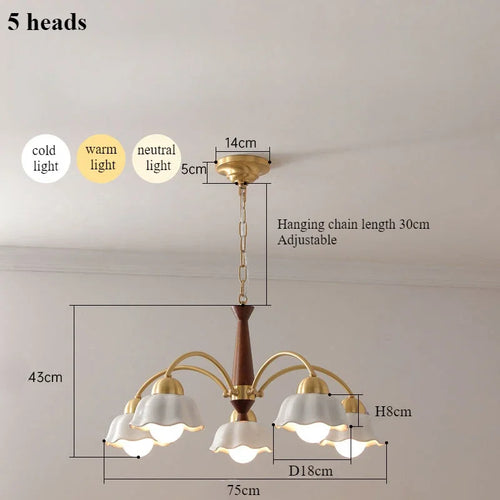 lustre moderne en céramique à fleurs pour intérieur contemporain