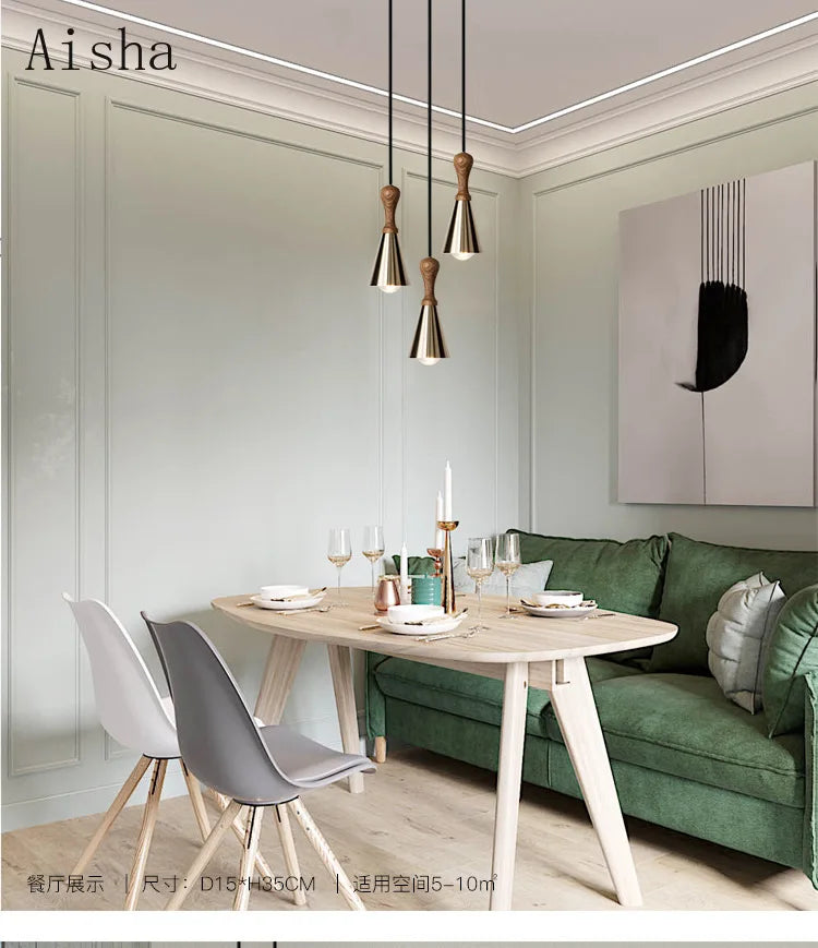 lustre en bois massif pour un éclairage intérieur décoratif - vue 8 sur 7