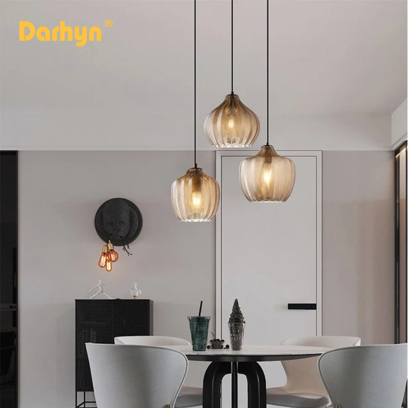 lampe led suspendue en verre design moderne pour intérieur