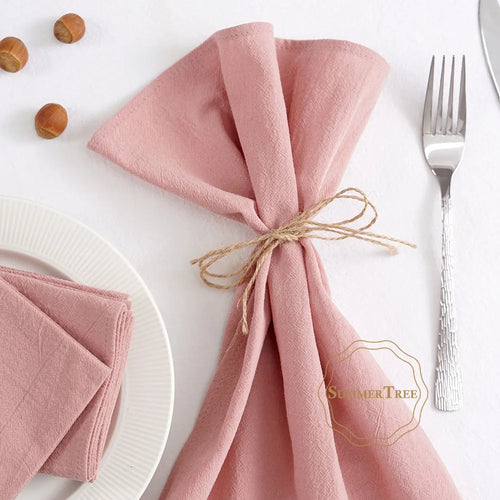 Serviette de table coton uni lavable lot 24 - vue 4 sur 7