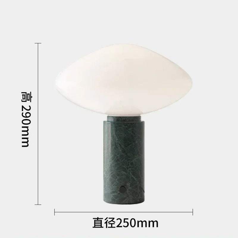 lampe à poser en marbre avec boule de verre design danois - vue 8 sur 8