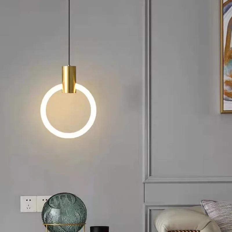 lustre led minimaliste en acrylique et cuivre gradation 3 températures