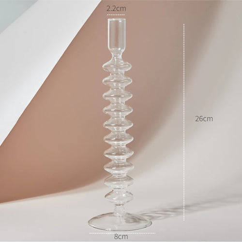 bougeoir en verre transparent décoration intérieure moderne nordique - vue 26 sur 31