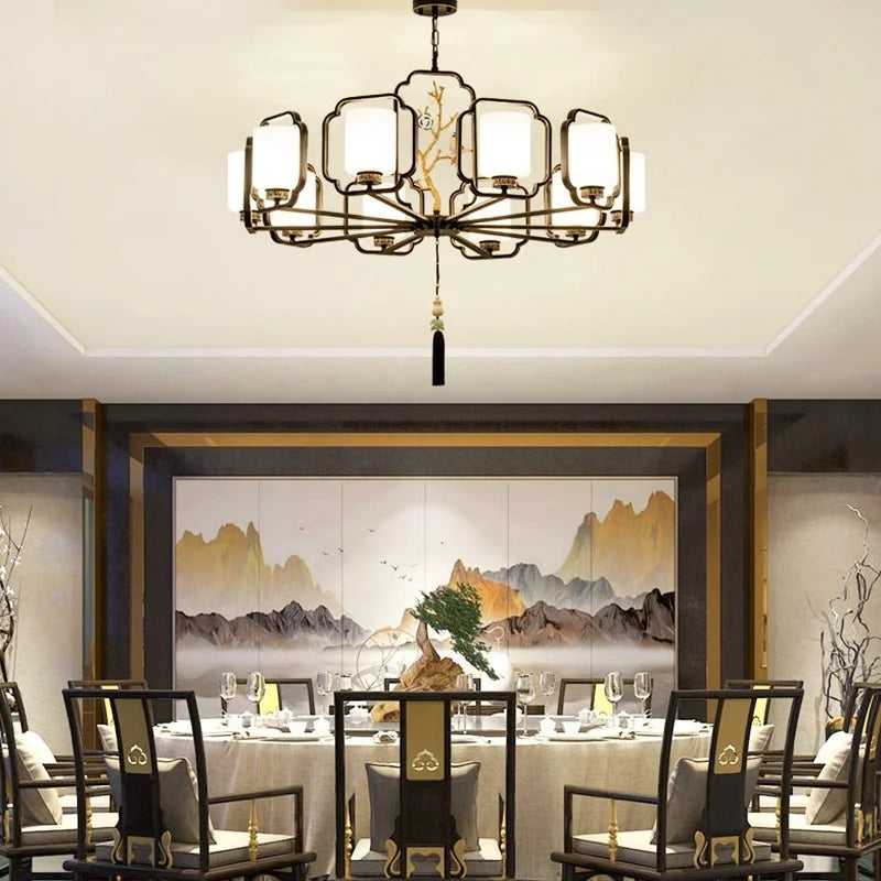 lustre rétro chinois pour un éclairage élégant et chaleureux - vue 3 sur 21