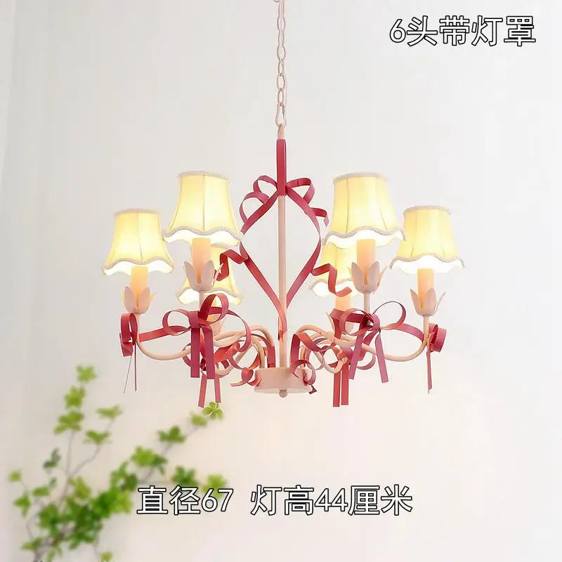 lustre mignon pour enfants éclairage suspendu avec nœud décoratif - vue 14 sur 14