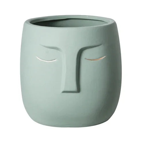 pot de fleurs en céramique visage avatar décoratif pour plantes succulentes - vue 16 sur 16