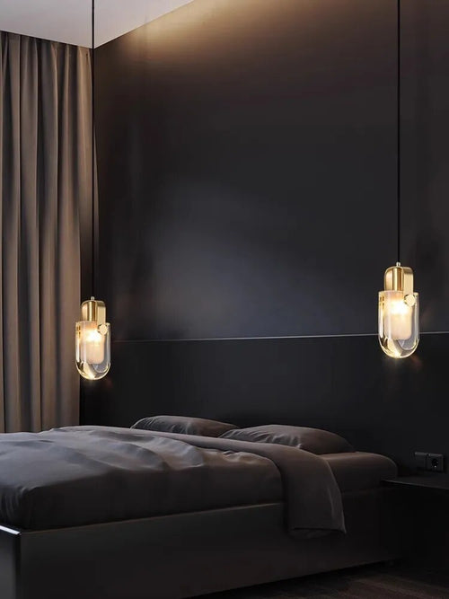 suspension luminaire cuir led verre lustre