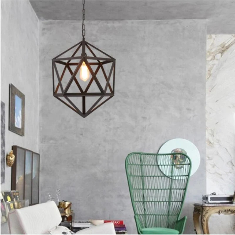 gzmj hexahedron droplight suspension en fer