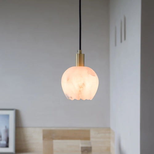 Suspension petite fleur pétale marbre