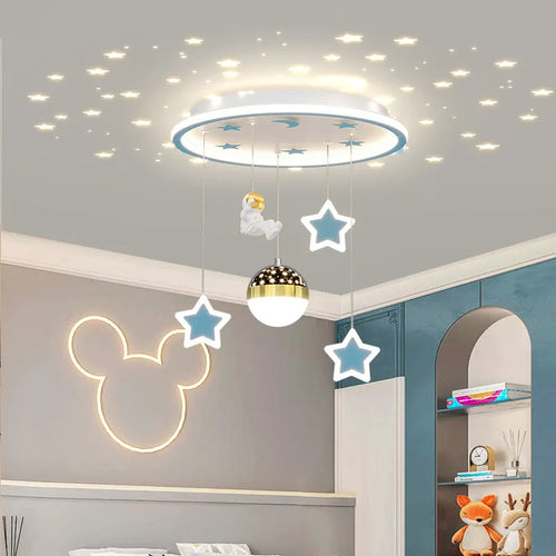 lustre étoile créatif lumineux pour chambre d'enfants - vue 3 sur 21