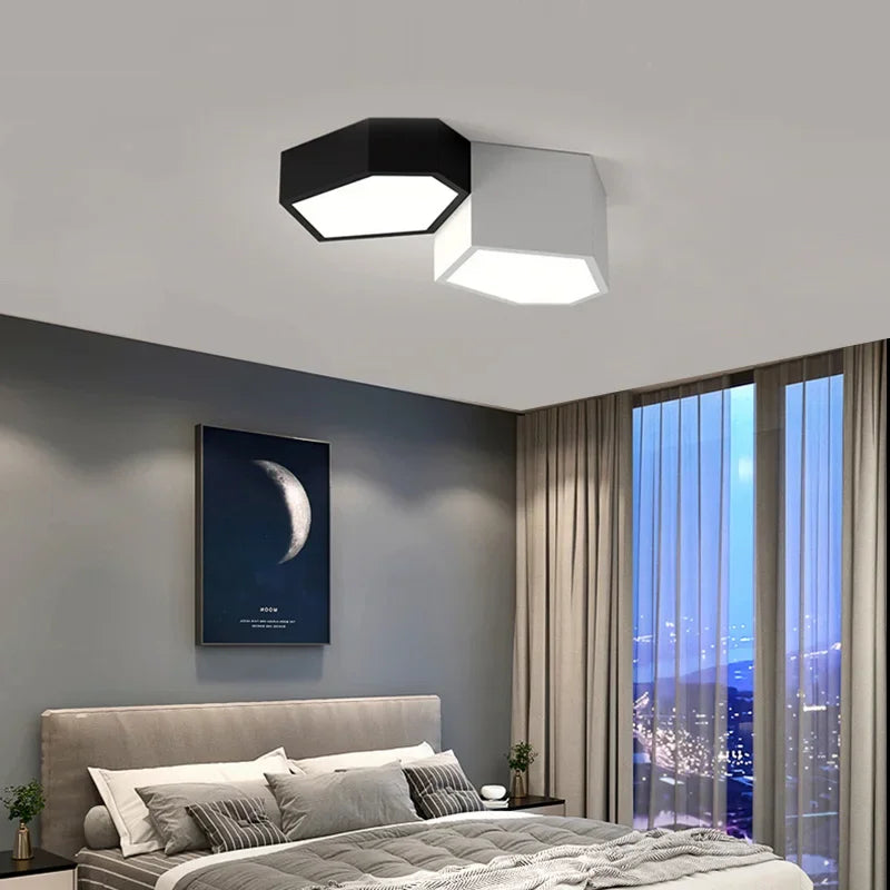 Plafonnier Led cubique irrégulier nordique - vue 6 sur 10