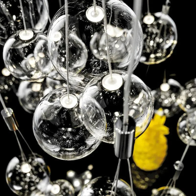 sandyha suspension led avec boules de verre pour décoration intérieure